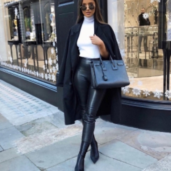 Zara High Waist Faux Leather Pants Size Small - Picture 1 of 5